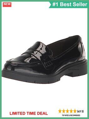 Faux Leather Loafers Flat Slip Resistant Pull-On Shoes for Casual Party